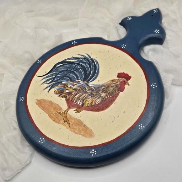 Hand-Painted Rooster Wall Decor – Rustic Farmhouse Kitchen Art on Wood Paddle - Picture 5 of 6